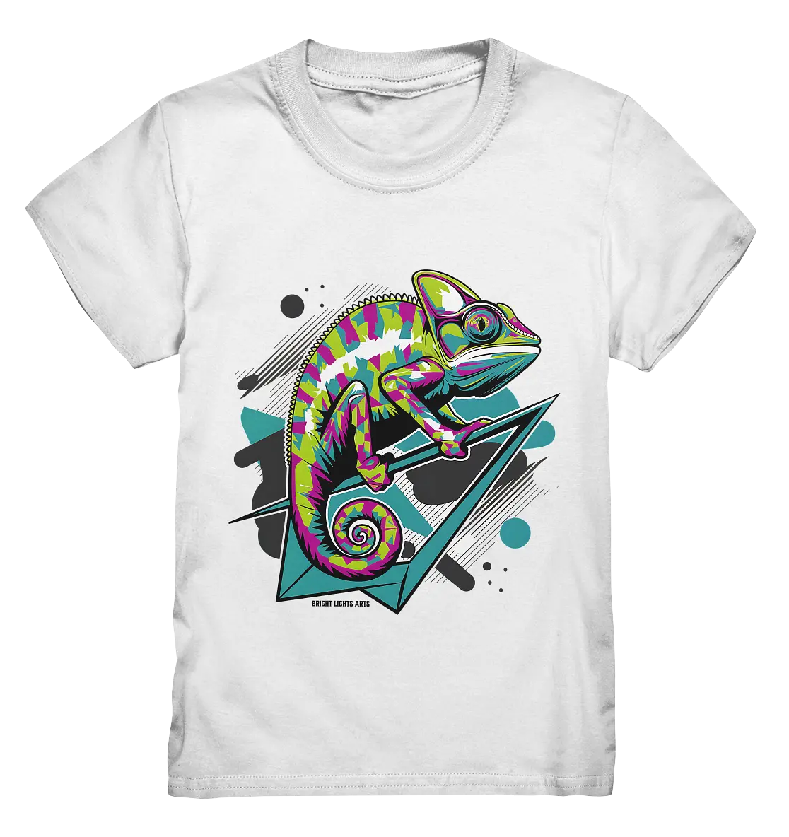 Farbenfrohes Chamäleon – Lebendige Tierillustration - Kids Premium Shirt Bright Lights Arts