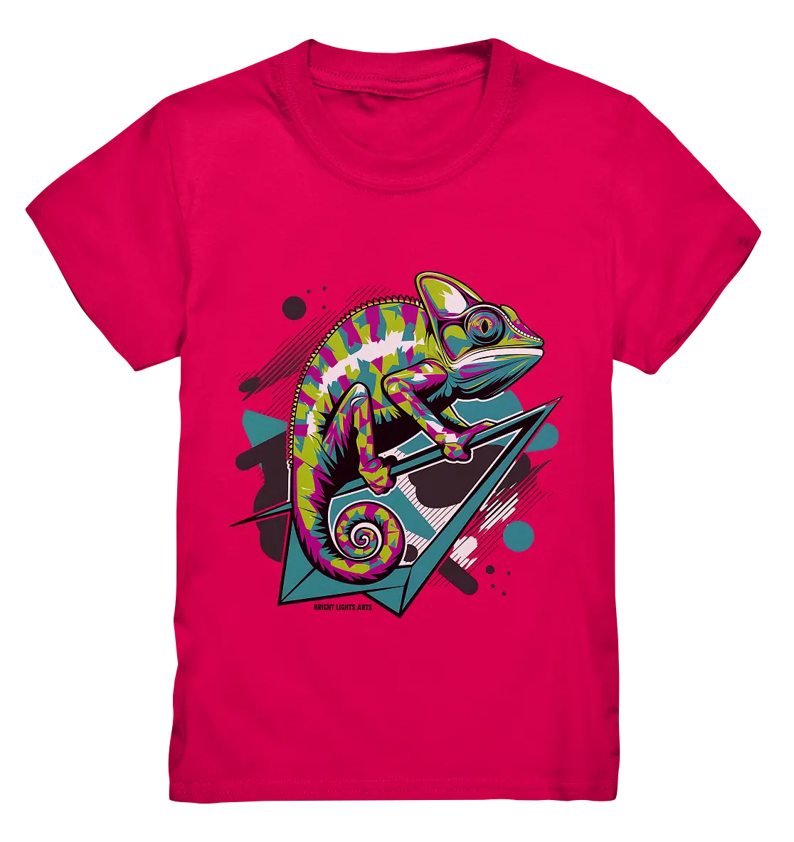 Farbenfrohes Chamäleon – Lebendige Tierillustration - Kids Premium Shirt Bright Lights Arts