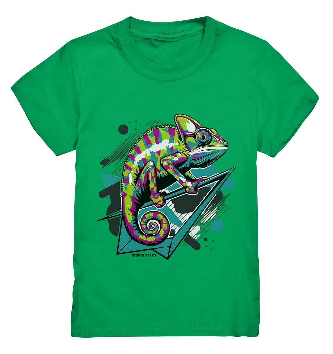 Farbenfrohes Chamäleon – Lebendige Tierillustration - Kids Premium Shirt Bright Lights Arts