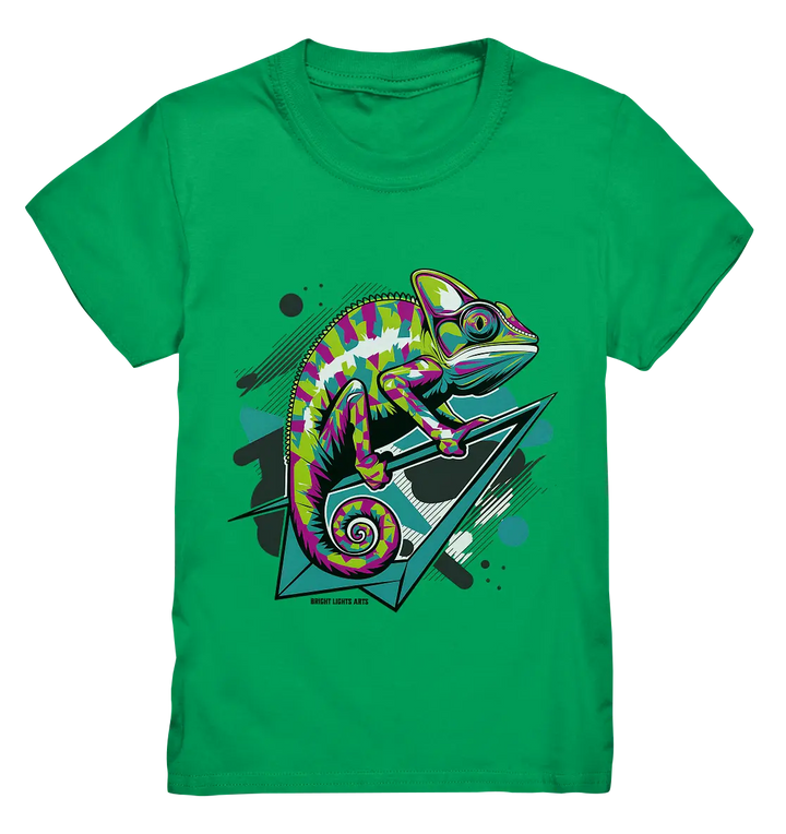 Farbenfrohes Chamäleon – Lebendige Tierillustration - Kids Premium Shirt Bright Lights Arts