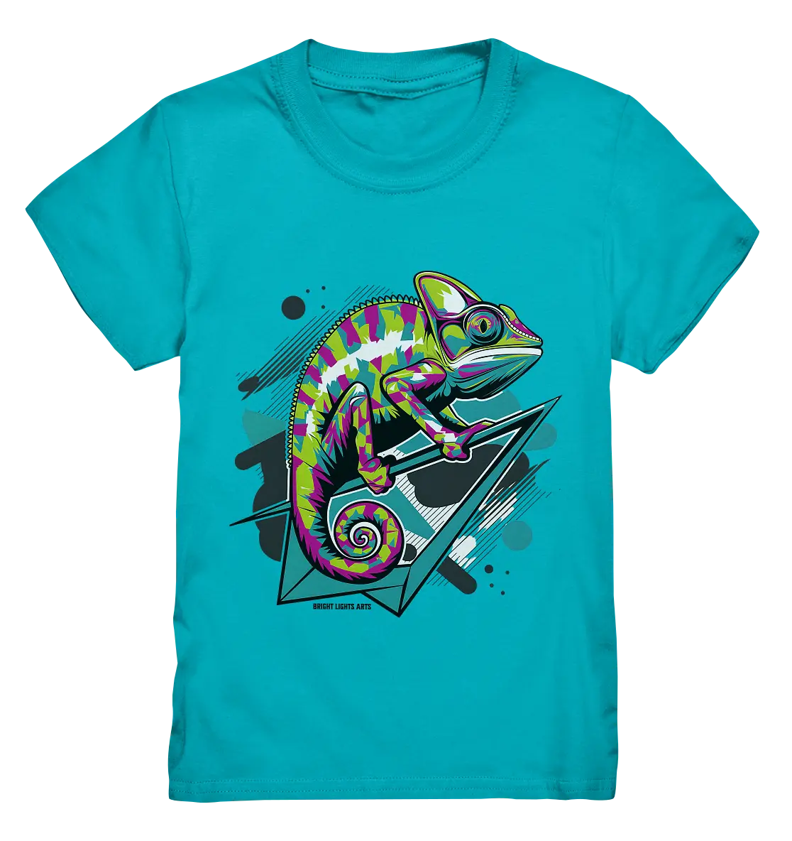 Farbenfrohes Chamäleon – Lebendige Tierillustration - Kids Premium Shirt Bright Lights Arts