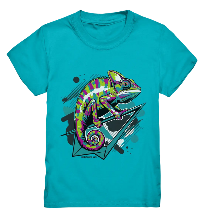 Farbenfrohes Chamäleon – Lebendige Tierillustration - Kids Premium Shirt Bright Lights Arts