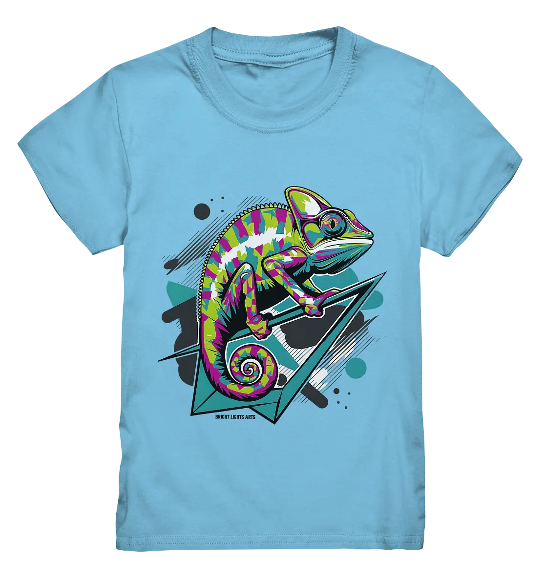 Farbenfrohes Chamäleon – Lebendige Tierillustration - Kids Premium Shirt Bright Lights Arts