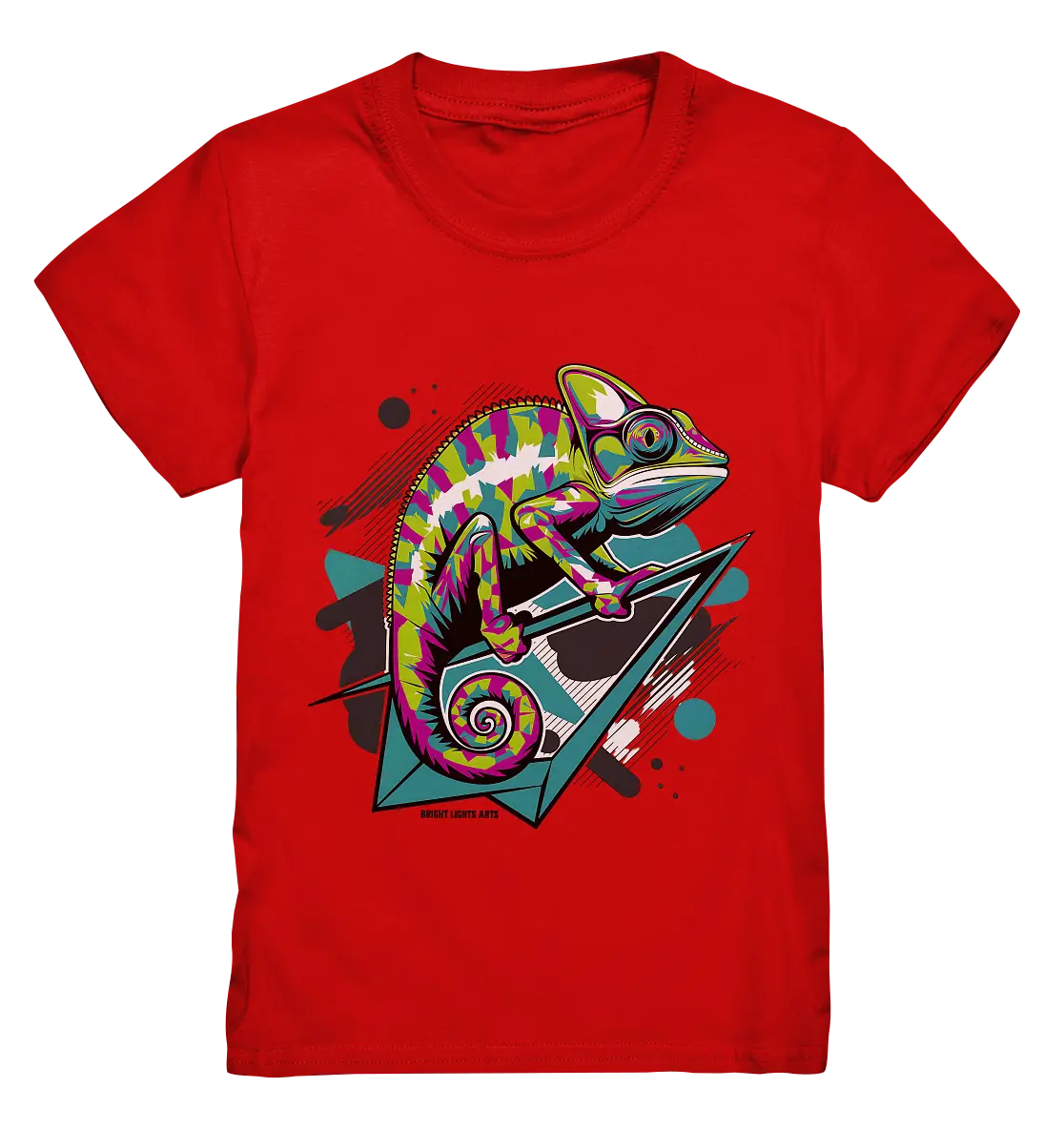 Farbenfrohes Chamäleon – Lebendige Tierillustration - Kids Premium Shirt Bright Lights Arts