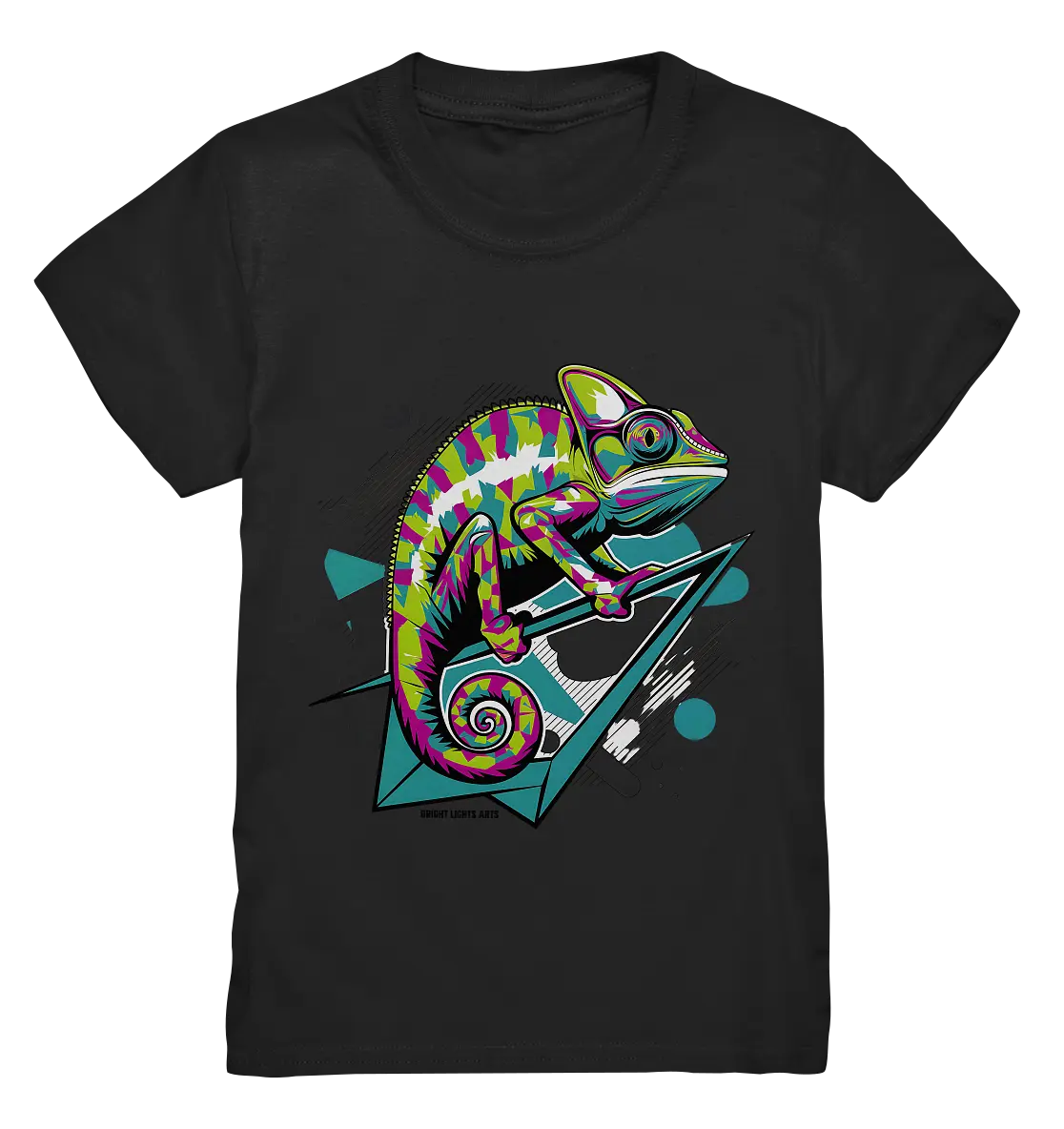 Farbenfrohes Chamäleon – Lebendige Tierillustration - Kids Premium Shirt Bright Lights Arts