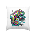 Farbenfrohes Chamäleon – Lebendige Tierillustration - Kissen 40x40cm Bright Lights Arts