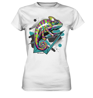Farbenfrohes Chamäleon – Lebendige Tierillustration - Ladies Premium Shirt Bright Lights Arts