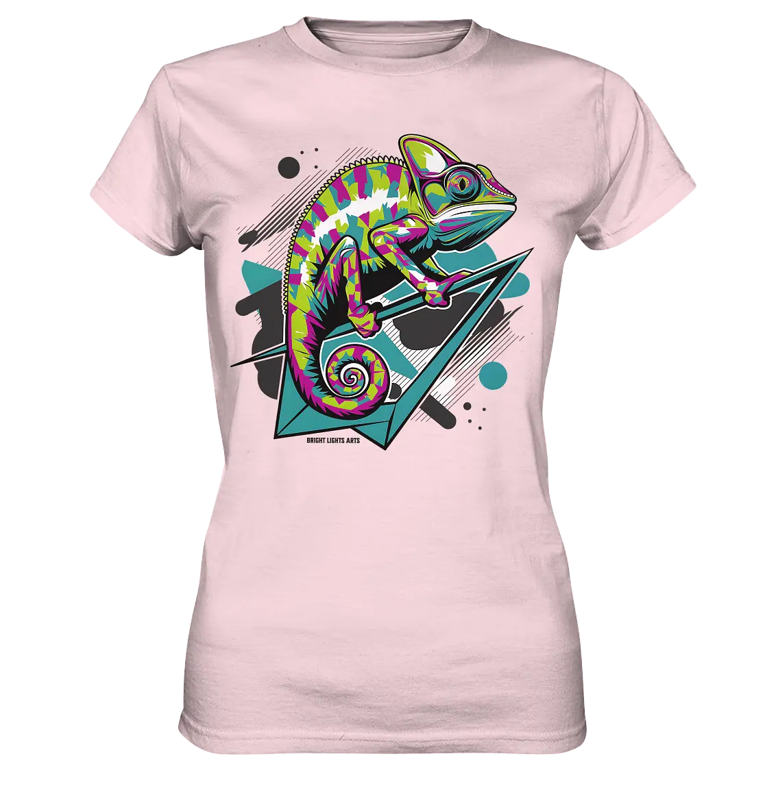 Farbenfrohes Chamäleon – Lebendige Tierillustration - Ladies Premium Shirt Bright Lights Arts