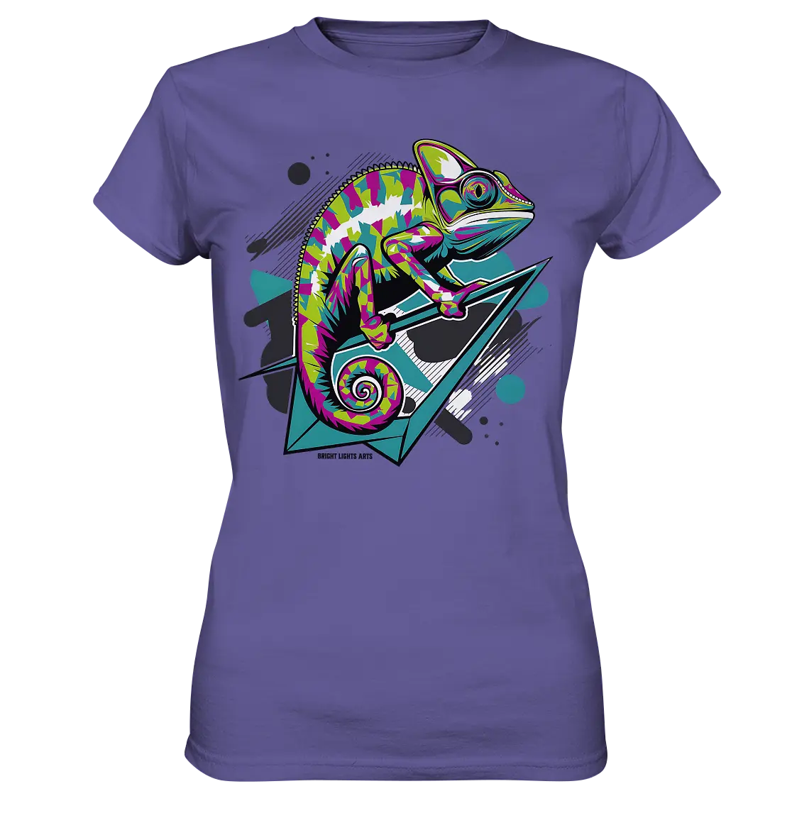 Farbenfrohes Chamäleon – Lebendige Tierillustration - Ladies Premium Shirt Bright Lights Arts