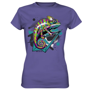 Farbenfrohes Chamäleon – Lebendige Tierillustration - Ladies Premium Shirt Bright Lights Arts