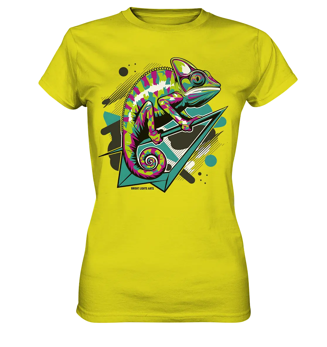 Farbenfrohes Chamäleon – Lebendige Tierillustration - Ladies Premium Shirt Bright Lights Arts