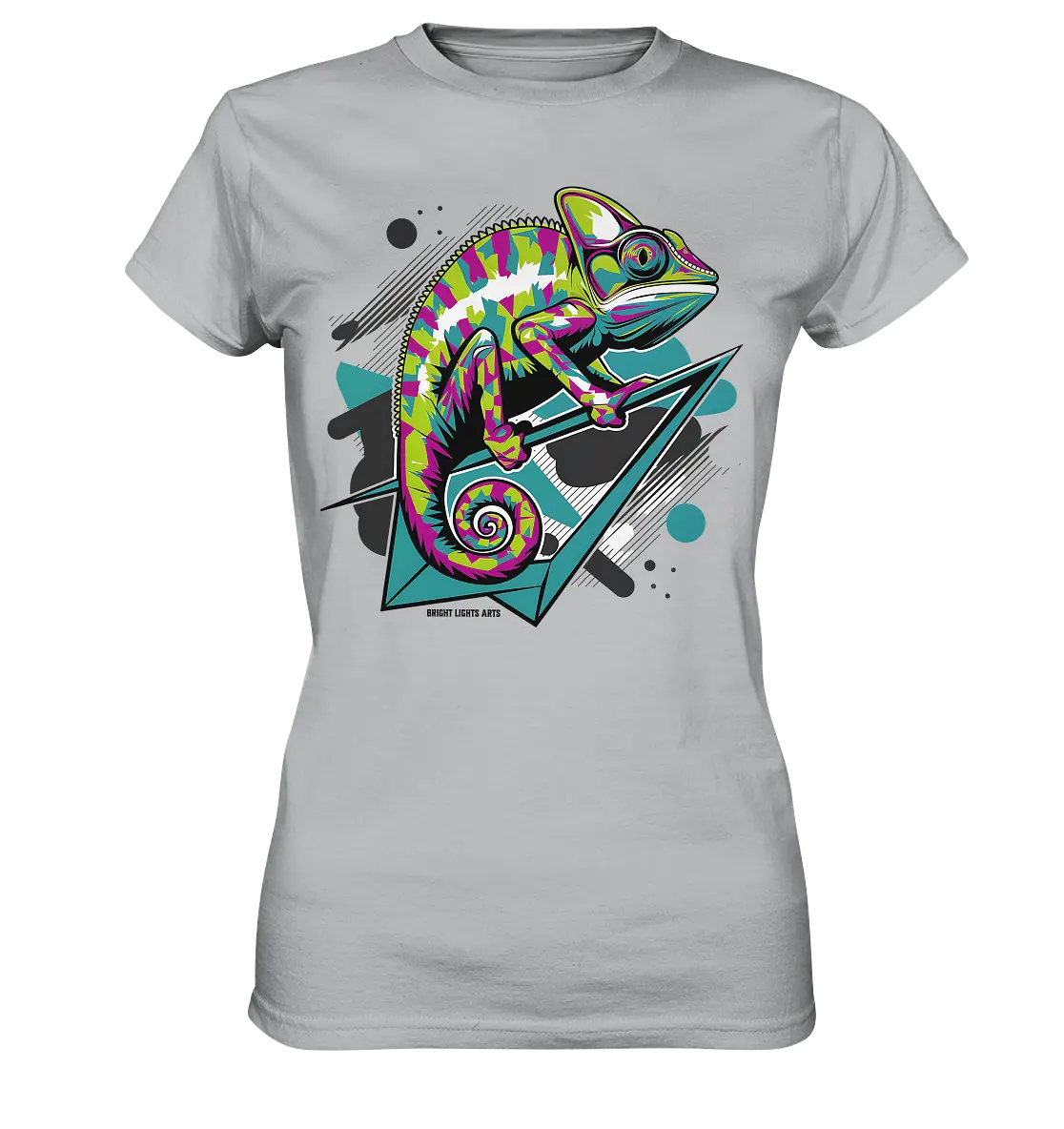 Farbenfrohes Chamäleon – Lebendige Tierillustration - Ladies Premium Shirt Bright Lights Arts