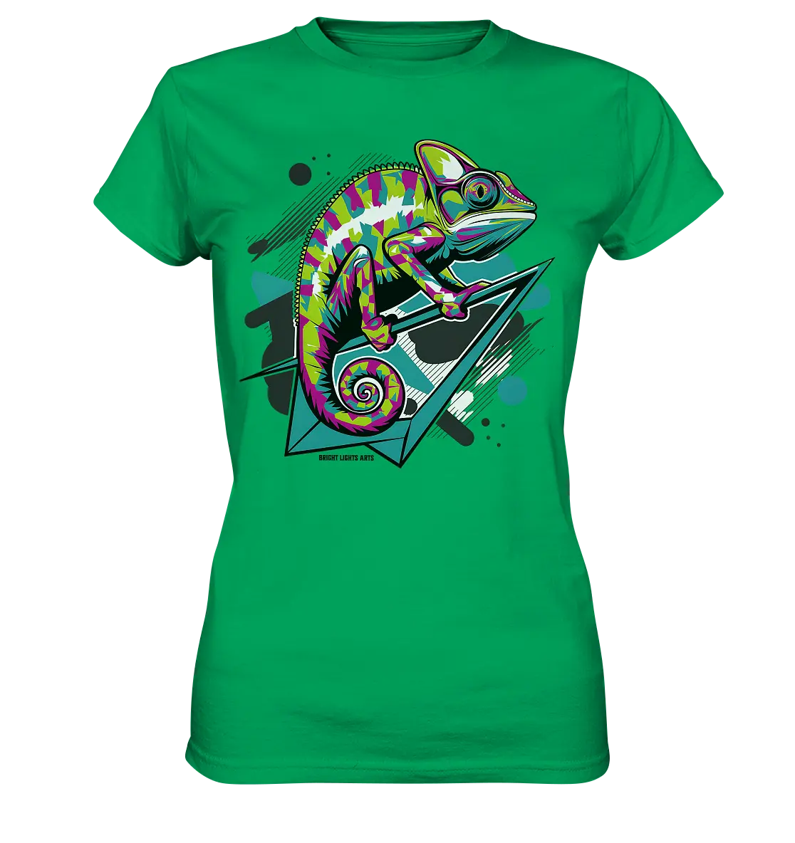 Farbenfrohes Chamäleon – Lebendige Tierillustration - Ladies Premium Shirt Bright Lights Arts