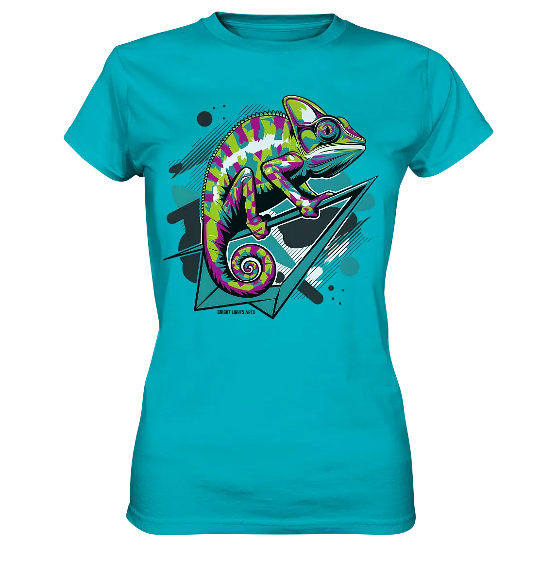 Farbenfrohes Chamäleon – Lebendige Tierillustration - Ladies Premium Shirt Bright Lights Arts