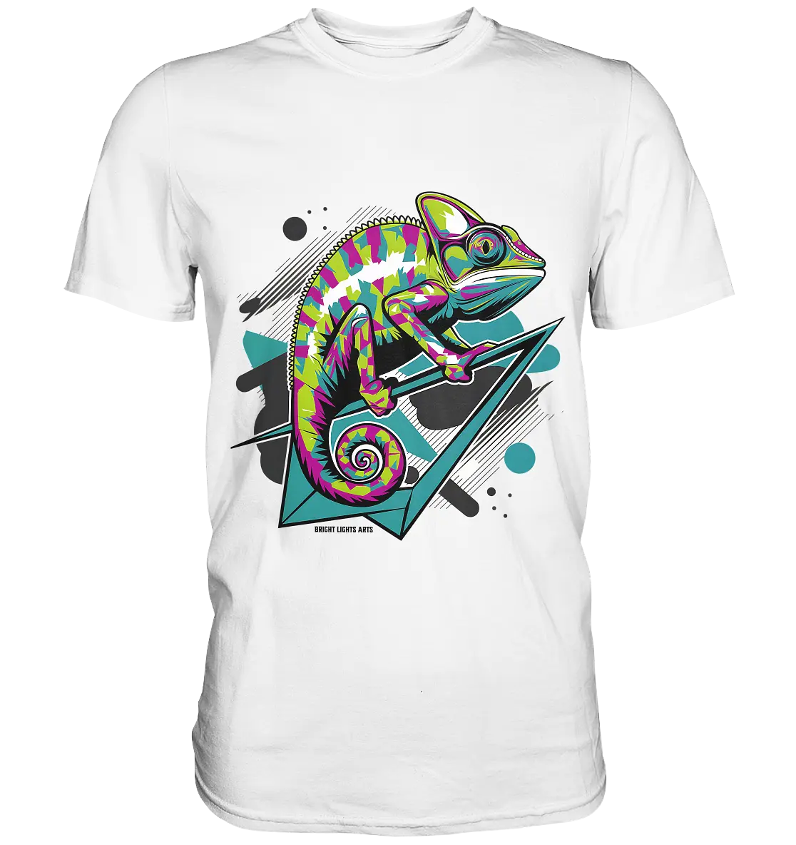 Farbenfrohes Chamäleon – Lebendige Tierillustration - Premium Shirt Bright Lights Arts