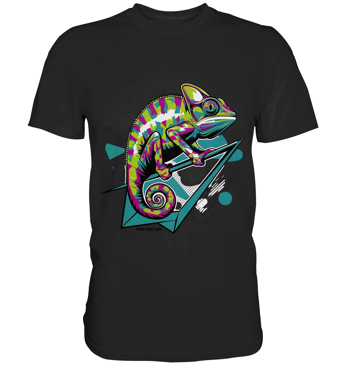 Farbenfrohes Chamäleon – Lebendige Tierillustration - Premium Shirt Bright Lights Arts