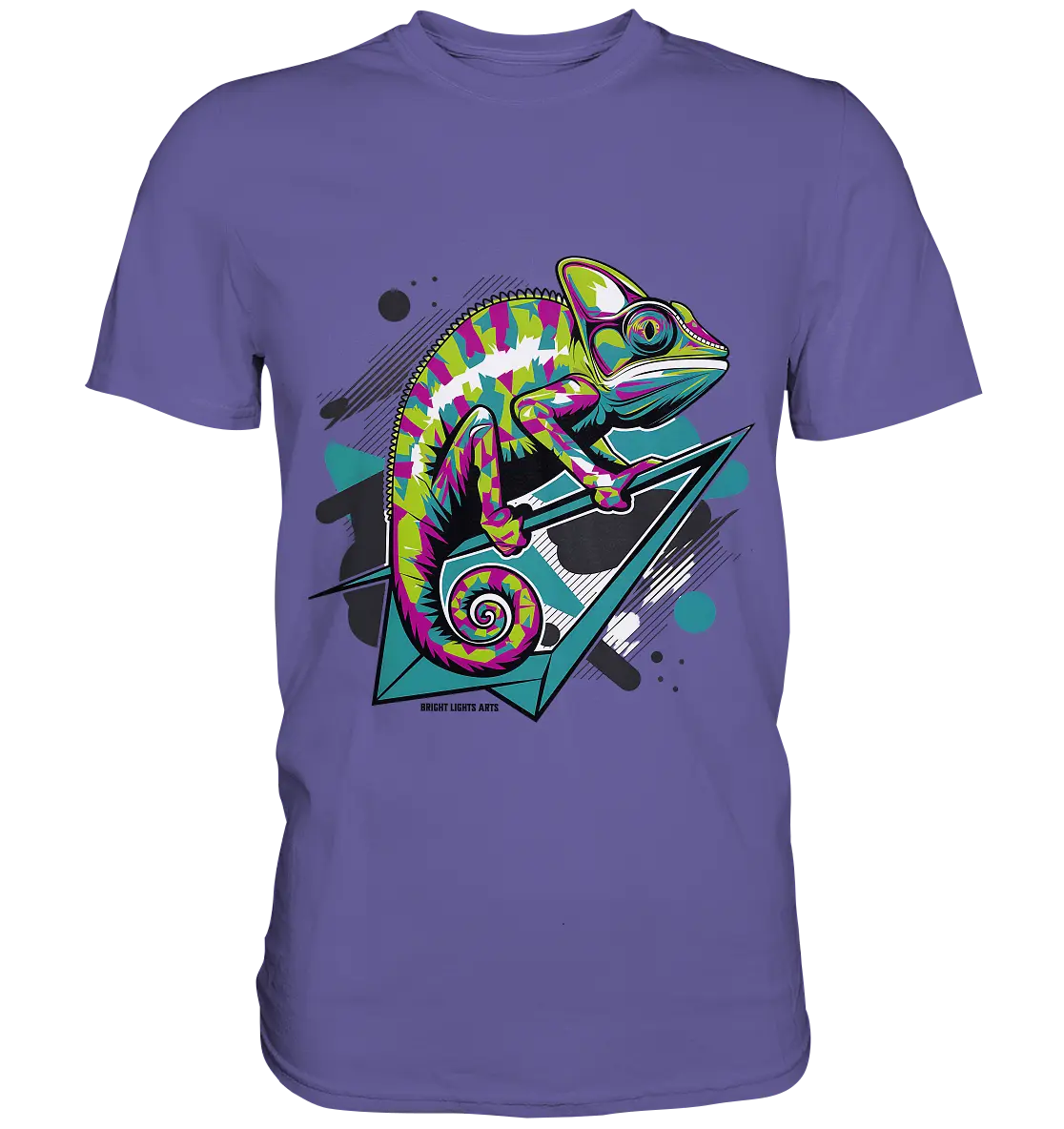 Farbenfrohes Chamäleon – Lebendige Tierillustration - Premium Shirt Bright Lights Arts