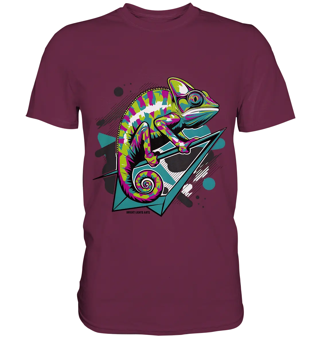 Farbenfrohes Chamäleon – Lebendige Tierillustration - Premium Shirt Bright Lights Arts