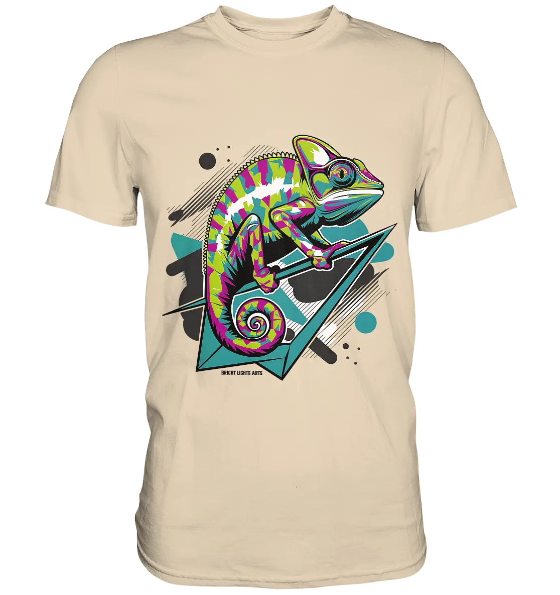 Farbenfrohes Chamäleon – Lebendige Tierillustration - Premium Shirt Bright Lights Arts