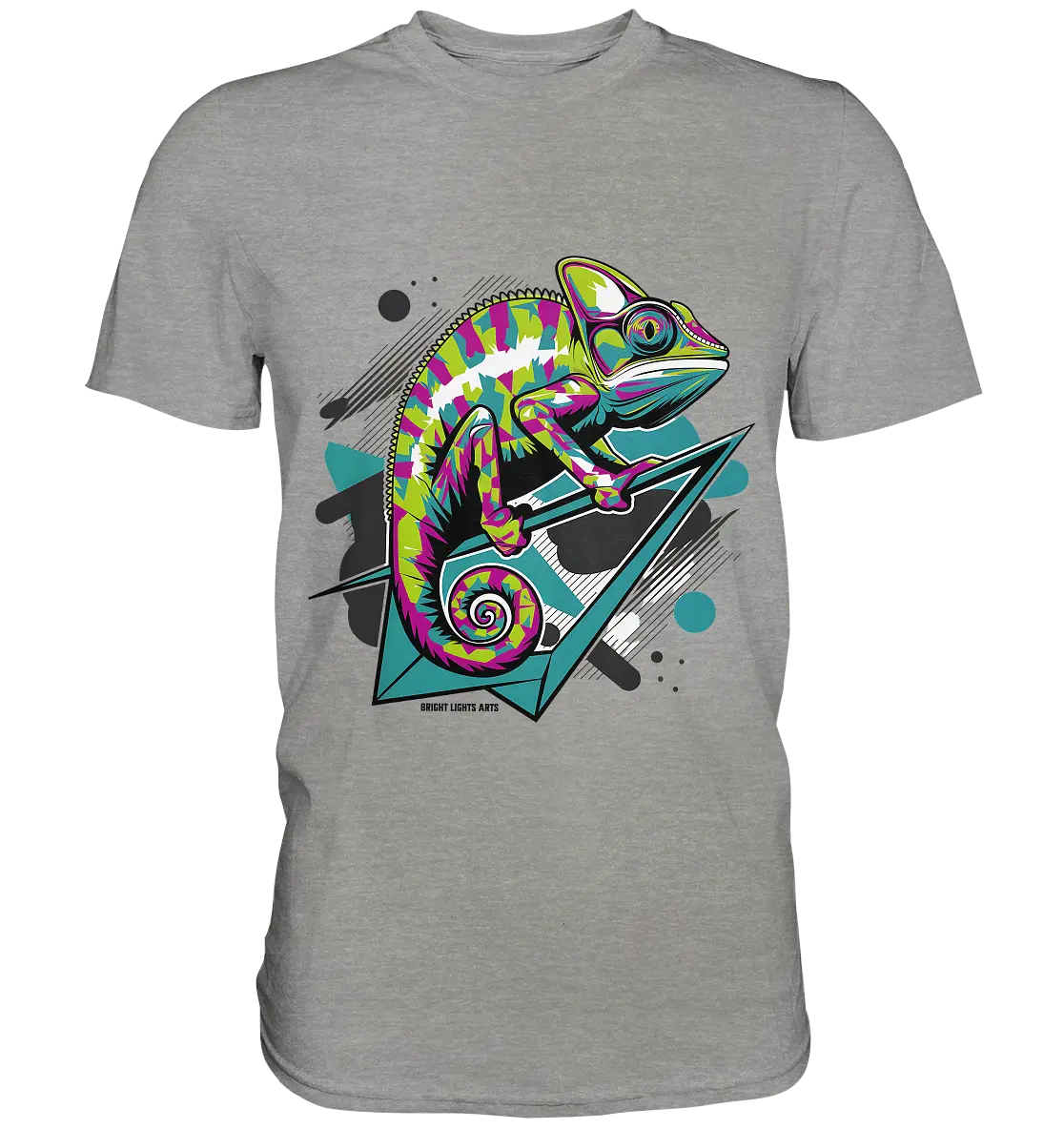 Farbenfrohes Chamäleon – Lebendige Tierillustration - Premium Shirt Bright Lights Arts
