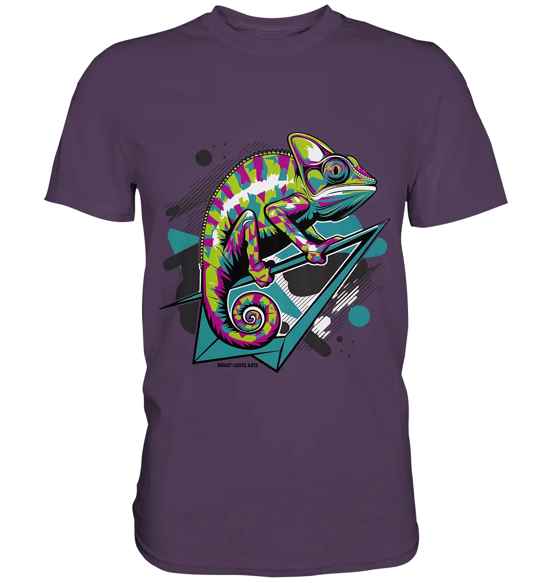 Farbenfrohes Chamäleon – Lebendige Tierillustration - Premium Shirt Bright Lights Arts