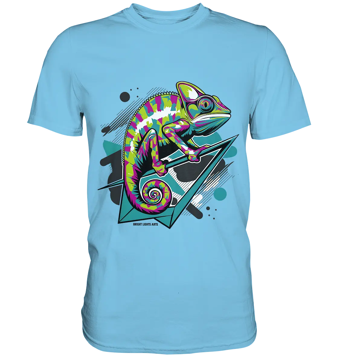 Farbenfrohes Chamäleon – Lebendige Tierillustration - Premium Shirt Bright Lights Arts