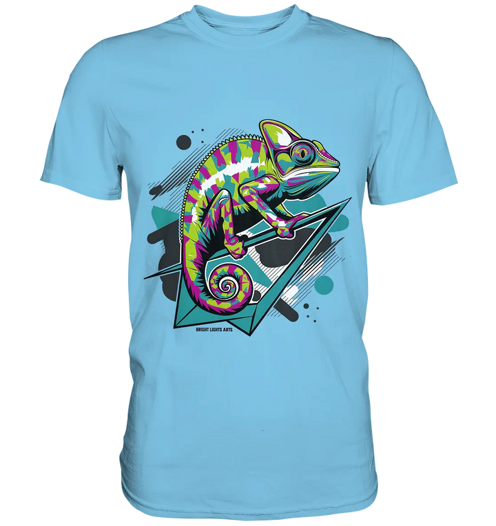 Farbenfrohes Chamäleon – Lebendige Tierillustration - Premium Shirt Bright Lights Arts