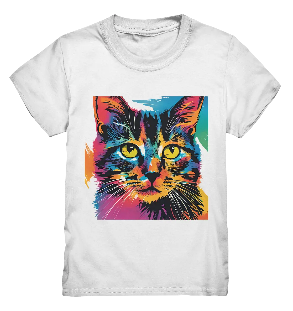 Farbenprächtiger Katzenkopf – Tiger's Blick - Kids Premium Shirt Bright Lights Arts