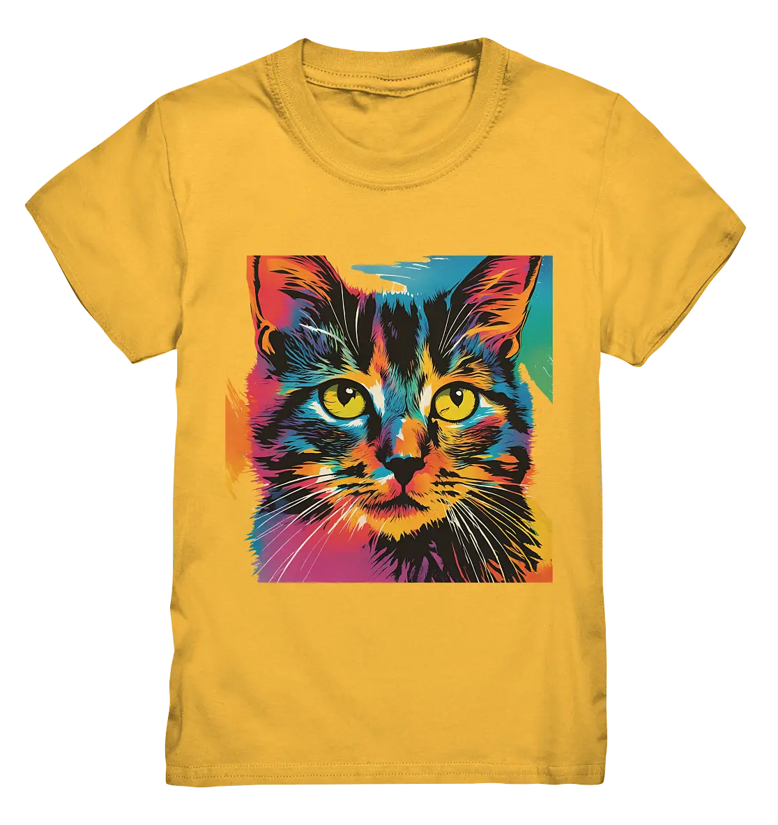 Farbenprächtiger Katzenkopf – Tiger's Blick - Kids Premium Shirt Bright Lights Arts