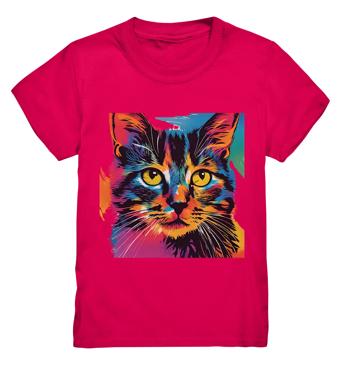 Farbenprächtiger Katzenkopf – Tiger's Blick - Kids Premium Shirt Bright Lights Arts