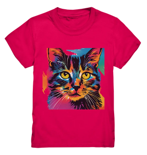 Farbenprächtiger Katzenkopf – Tiger's Blick - Kids Premium Shirt Bright Lights Arts