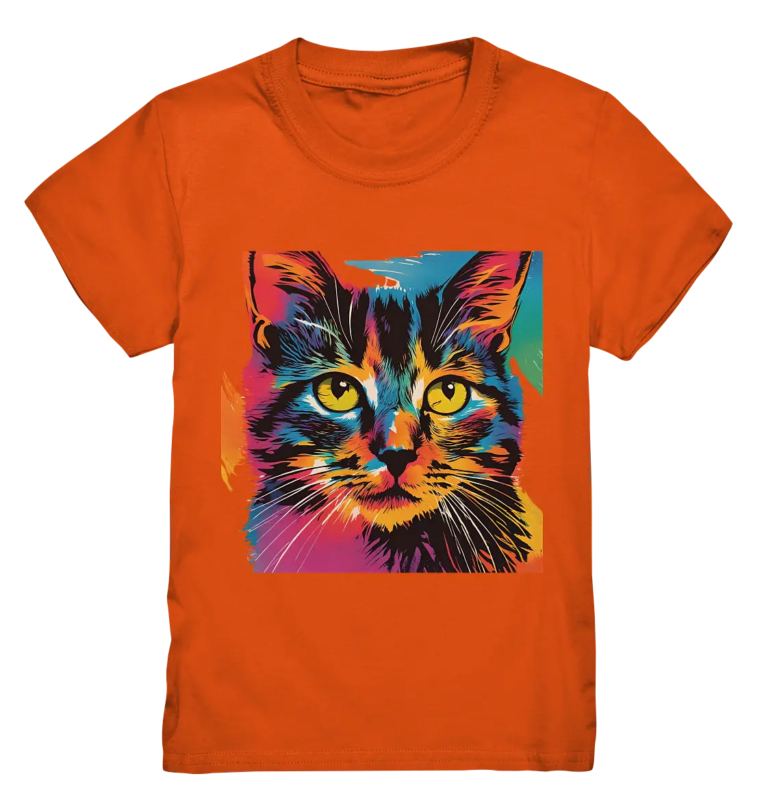 Farbenprächtiger Katzenkopf – Tiger's Blick - Kids Premium Shirt Bright Lights Arts