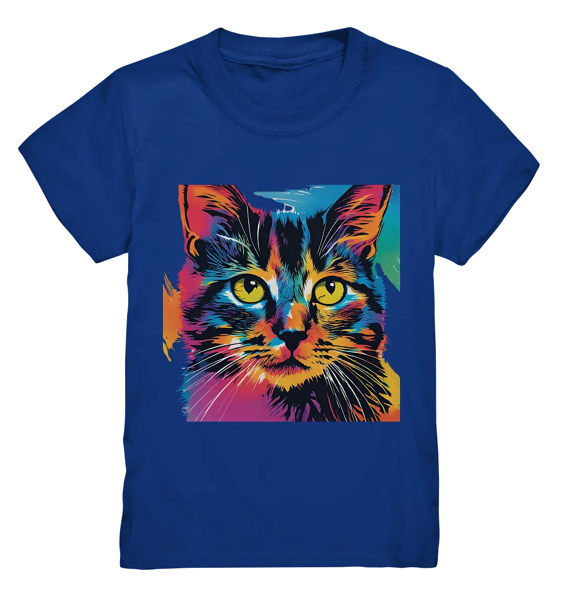 Farbenprächtiger Katzenkopf – Tiger's Blick - Kids Premium Shirt Bright Lights Arts