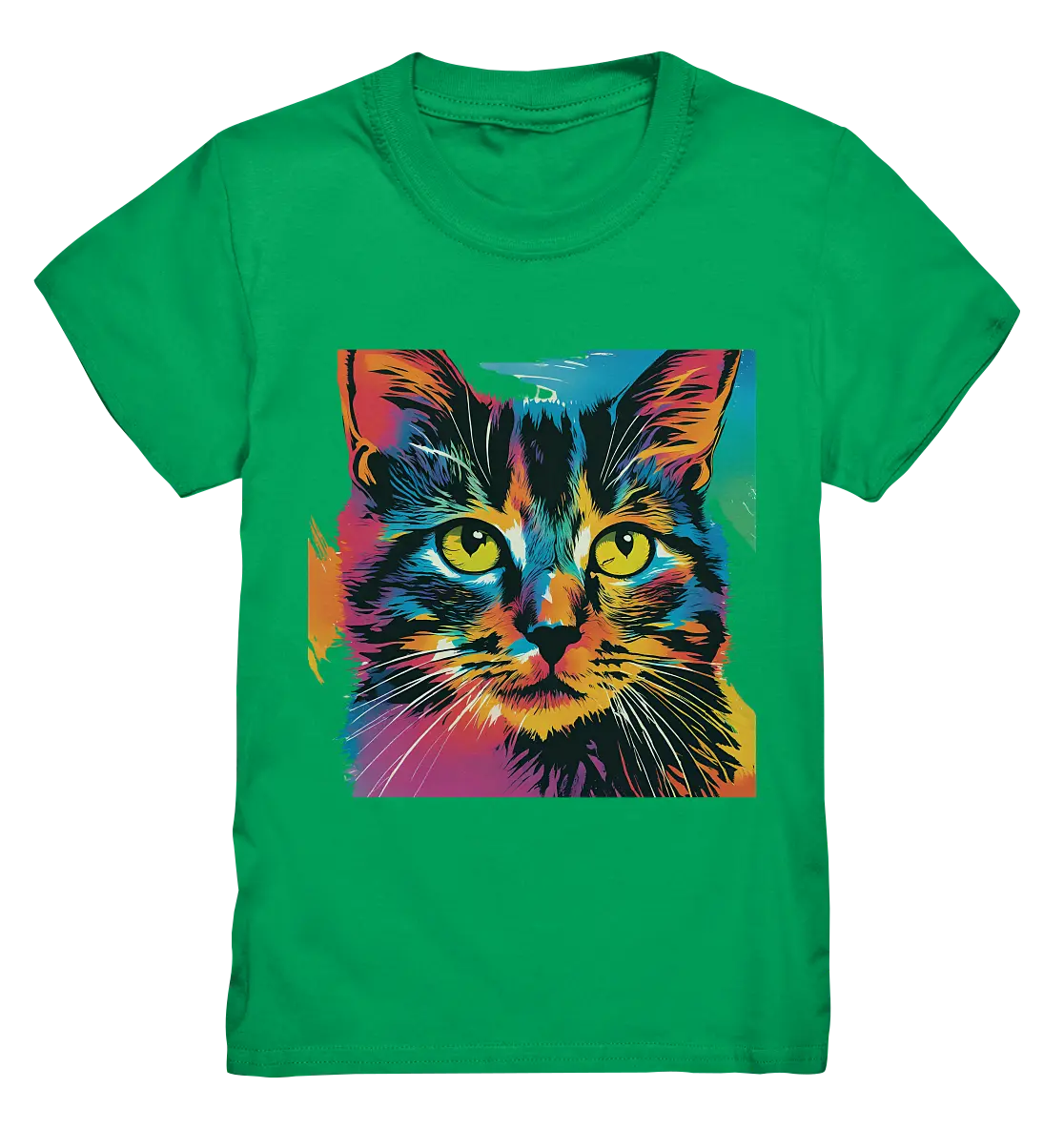 Farbenprächtiger Katzenkopf – Tiger's Blick - Kids Premium Shirt Bright Lights Arts