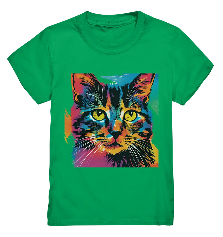 Farbenprächtiger Katzenkopf – Tiger's Blick - Kids Premium Shirt Bright Lights Arts