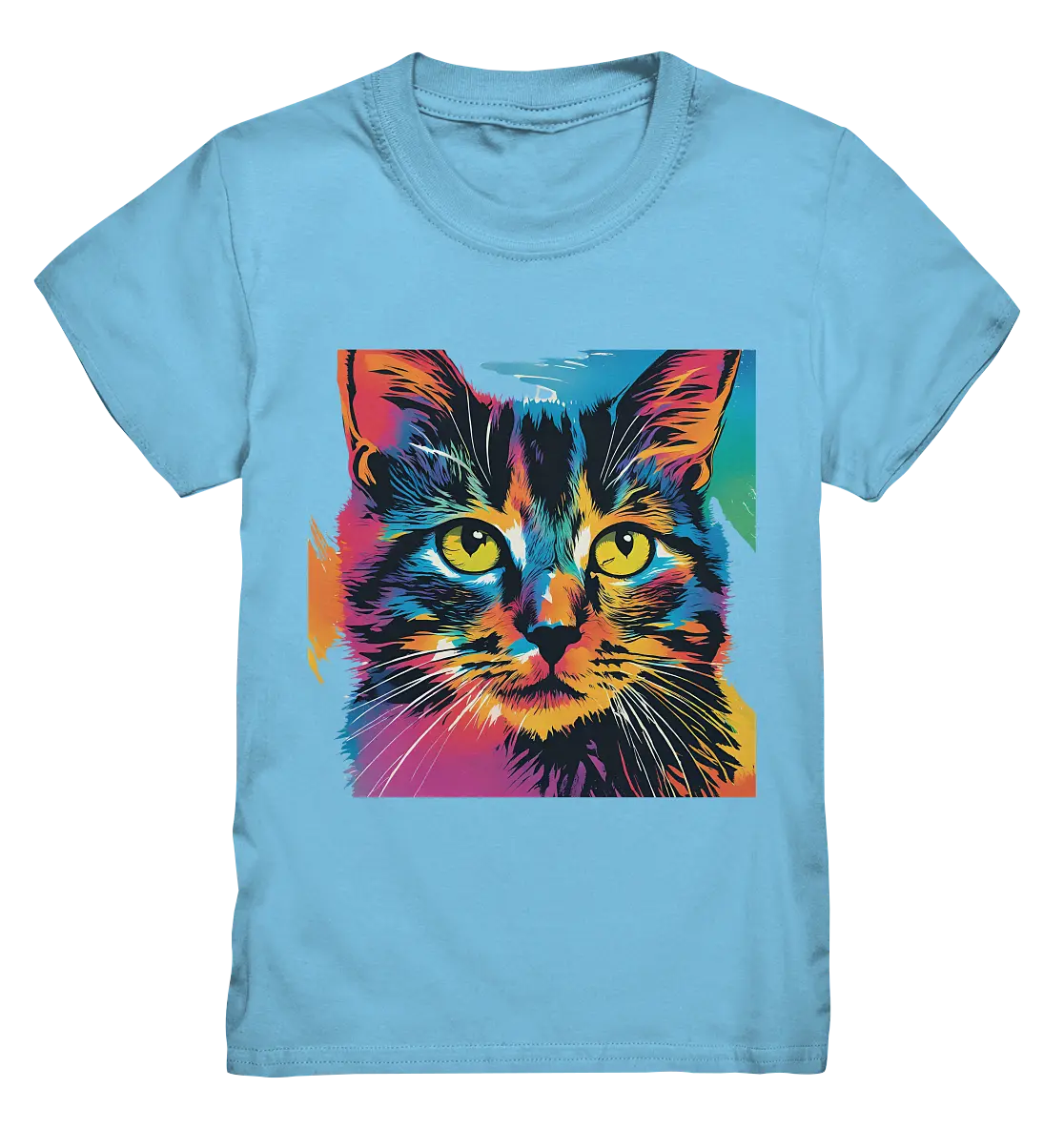 Farbenprächtiger Katzenkopf – Tiger's Blick - Kids Premium Shirt Bright Lights Arts