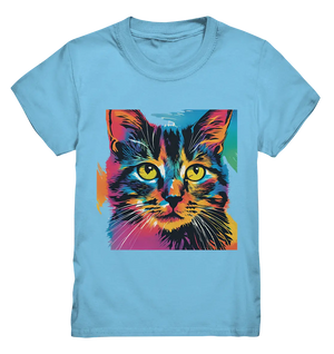 Farbenprächtiger Katzenkopf – Tiger's Blick - Kids Premium Shirt Bright Lights Arts