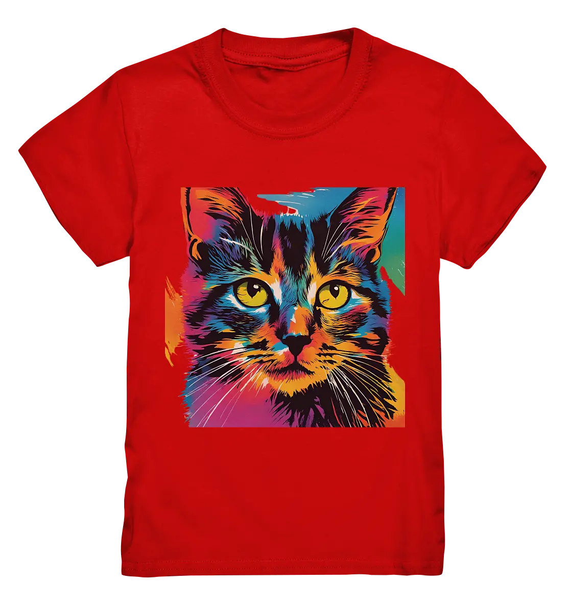 Farbenprächtiger Katzenkopf – Tiger's Blick - Kids Premium Shirt Bright Lights Arts
