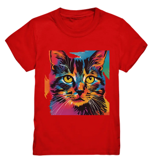 Farbenprächtiger Katzenkopf – Tiger's Blick - Kids Premium Shirt Bright Lights Arts