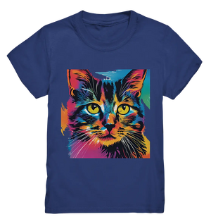 Farbenprächtiger Katzenkopf – Tiger's Blick - Kids Premium Shirt Bright Lights Arts