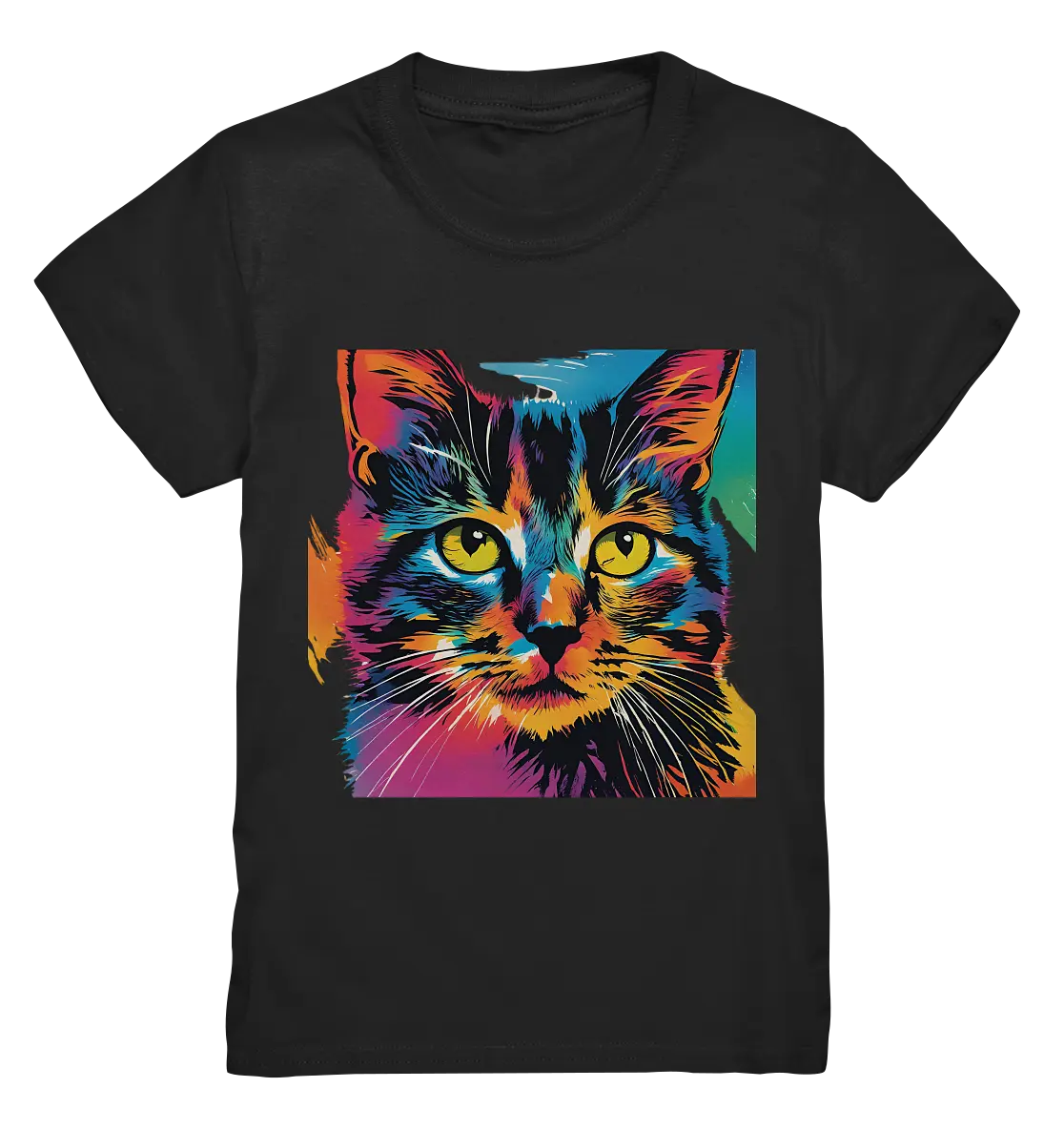 Farbenprächtiger Katzenkopf – Tiger's Blick - Kids Premium Shirt Bright Lights Arts