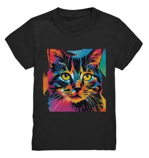 Farbenprächtiger Katzenkopf – Tiger's Blick - Kids Premium Shirt Bright Lights Arts