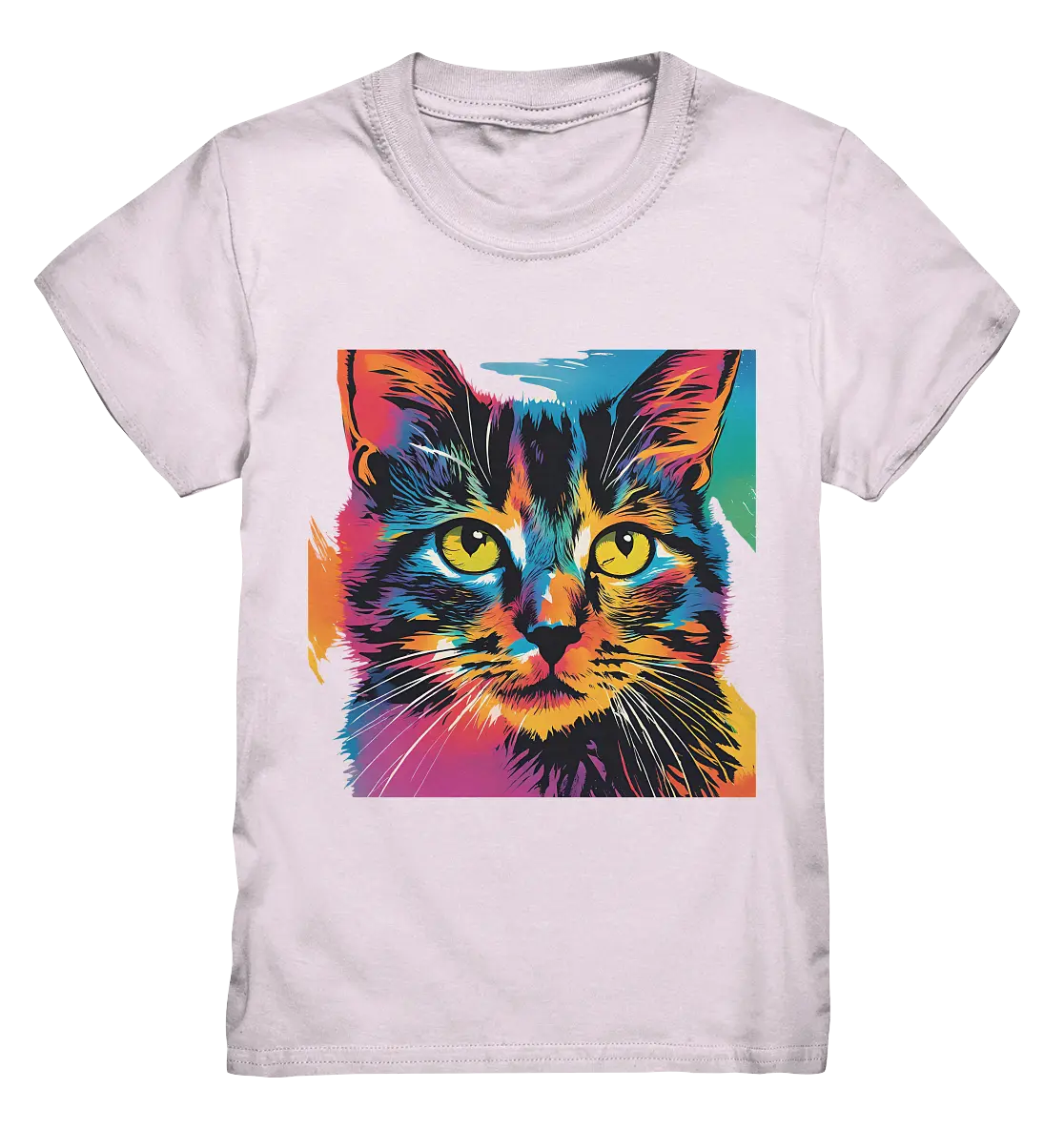 Farbenprächtiger Katzenkopf – Tiger's Blick - Kids Premium Shirt Bright Lights Arts