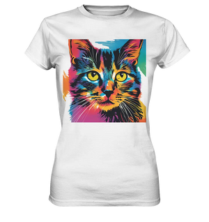 Farbenprächtiger Katzenkopf – Tiger's Blick - Ladies Premium Shirt Bright Lights Arts