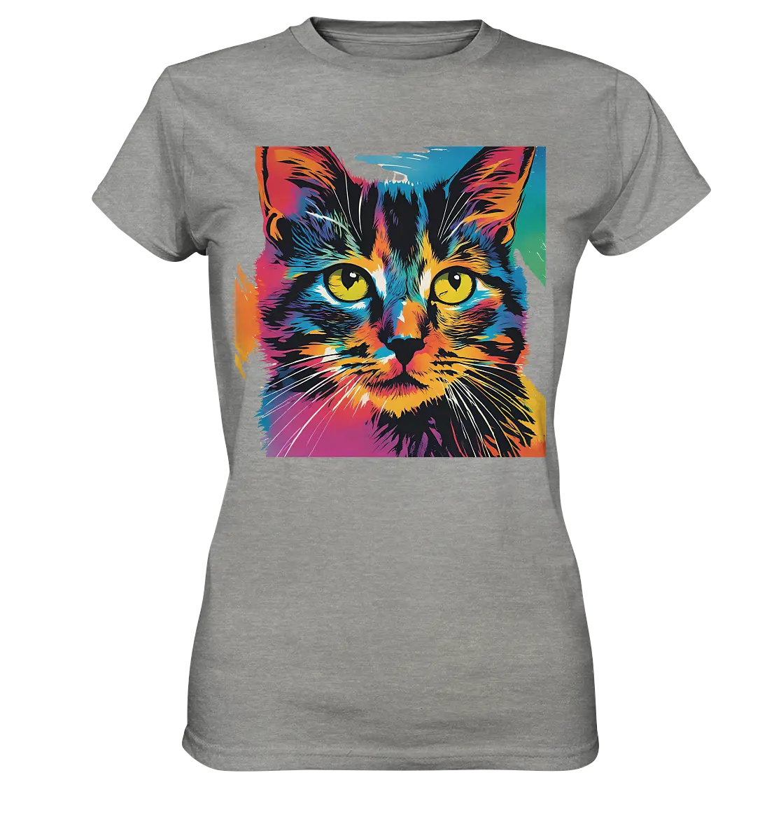Farbenprächtiger Katzenkopf – Tiger's Blick - Ladies Premium Shirt Bright Lights Arts