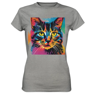 Farbenprächtiger Katzenkopf – Tiger's Blick - Ladies Premium Shirt Bright Lights Arts