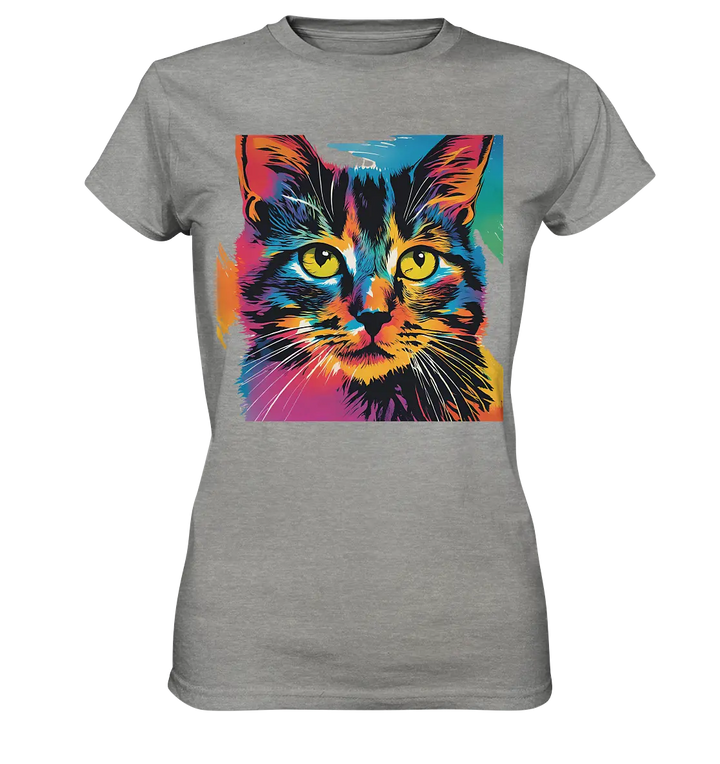 Farbenprächtiger Katzenkopf – Tiger's Blick - Ladies Premium Shirt Bright Lights Arts