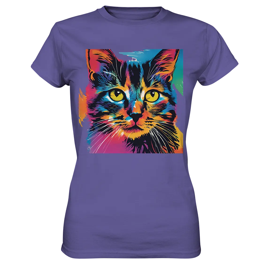 Farbenprächtiger Katzenkopf – Tiger's Blick - Ladies Premium Shirt Bright Lights Arts