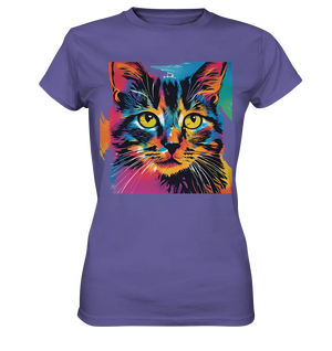 Farbenprächtiger Katzenkopf – Tiger's Blick - Ladies Premium Shirt Bright Lights Arts