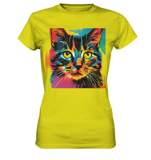 Farbenprächtiger Katzenkopf – Tiger's Blick - Ladies Premium Shirt Bright Lights Arts